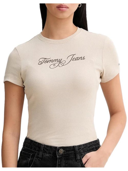 T-Shirt Bege Tommy Hilfiger para Mulher DW0DW21838 - Kiabi T-Shirt Bege Tommy Hilfiger para Mulher DW0DW21838 - Kiabi