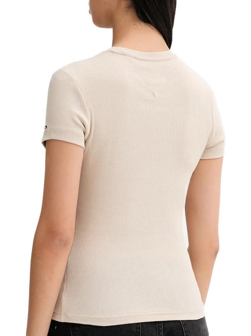 T-Shirt Bege Tommy Hilfiger para Mulher DW0DW21838 Bege - Kiabi