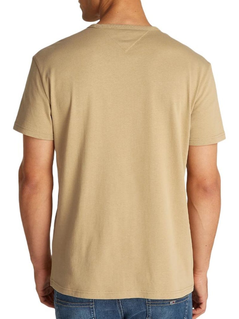 T-shirt Bege Tommy Jeans com Emblema Regular para Homem Bege - Kiabi