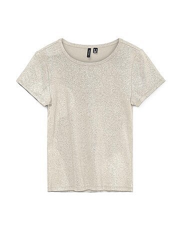 T-shirt Bege Vero Moda Sine para Mulher