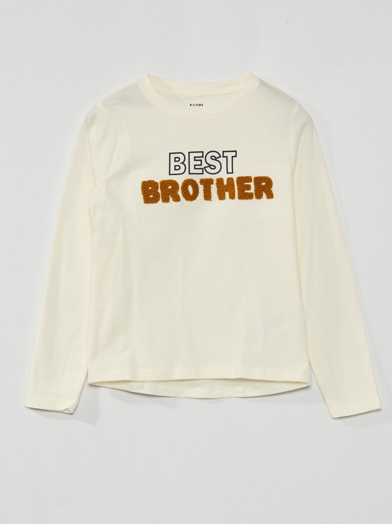 T-shirt 'Best Brother' de manga comprida BEGE - Kiabi