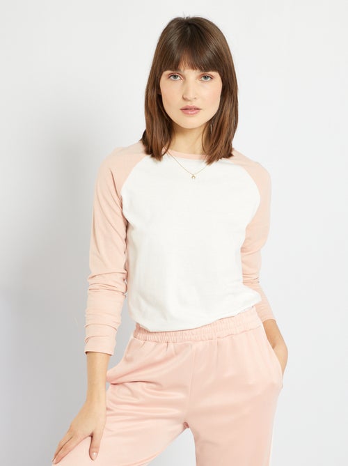 T-shirt bicolor 'basebol' - Kiabi