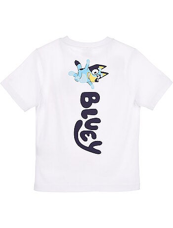 T-shirt bluey branco menino | licença oficial