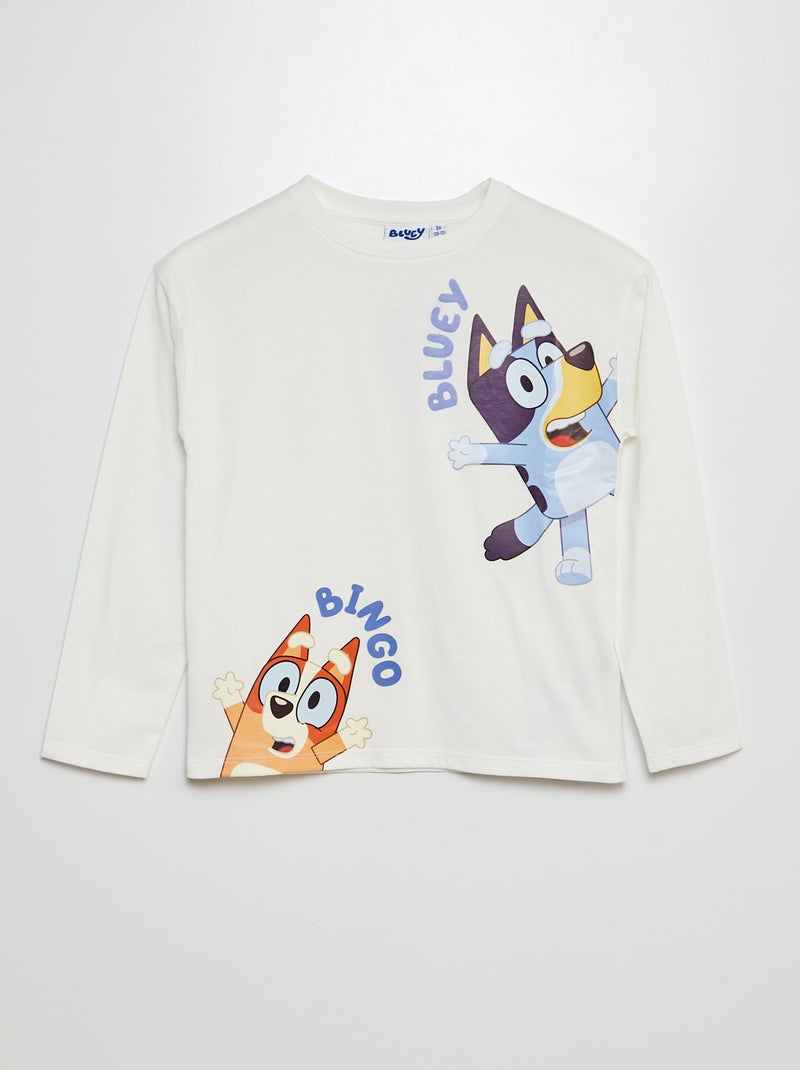 T-shirt 'Bluey' de manga comprida Branco - Kiabi