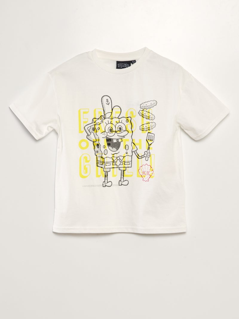 T-shirt 'Bob Esponja' Branco - Kiabi