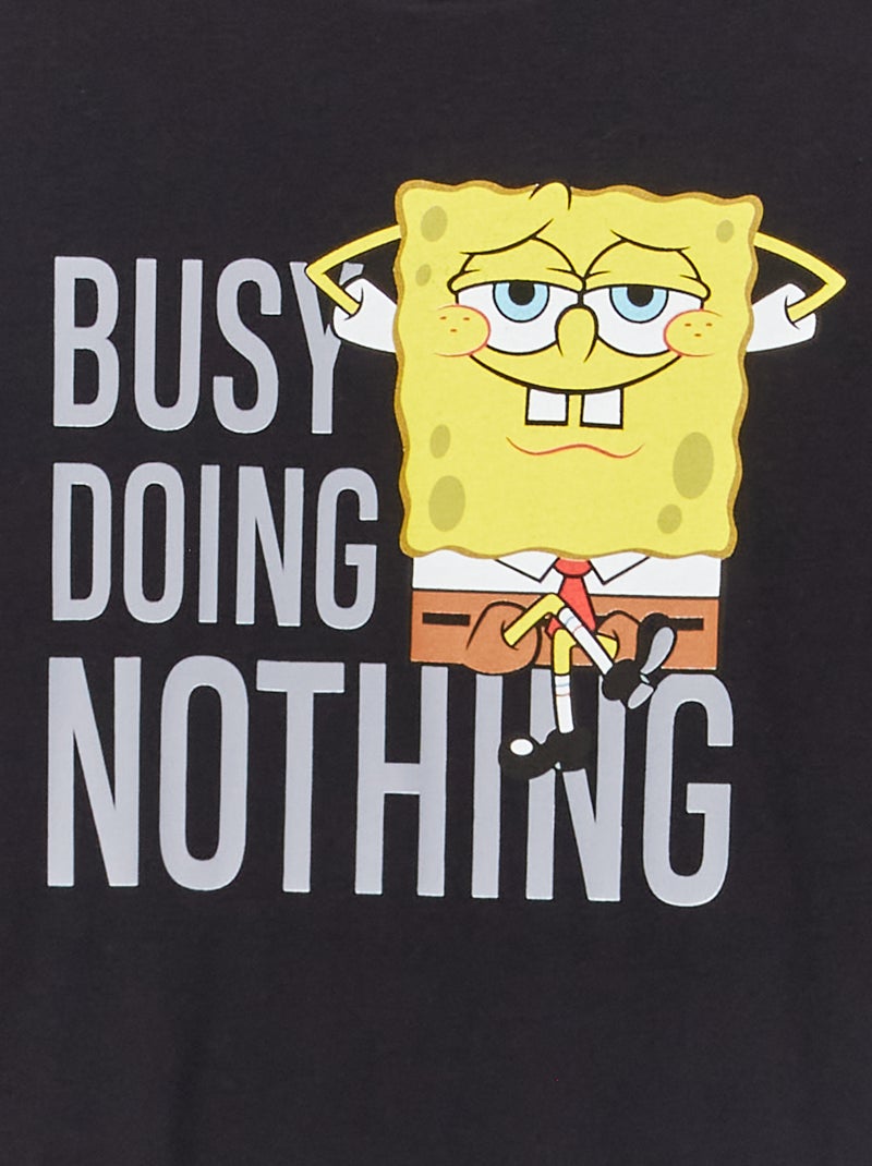 T-shirt 'Bob Esponja' em malha jersey Preto - Kiabi