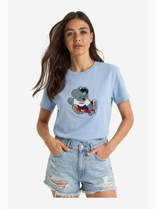 T-shirt bordada de gola redonda lucci - Kiabi T-shirt bordada de gola redonda lucci - Kiabi