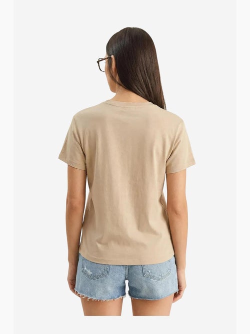 T-shirt bordada de gola redonda lucci - Kiabi