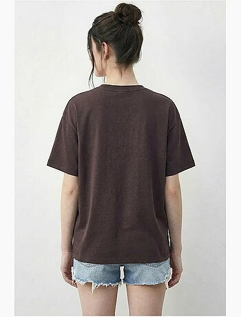T-shirt bordada de gola redonda lucci