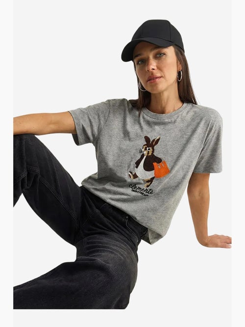 T-shirt bordada de gola redonda lucci - Kiabi T-shirt bordada de gola redonda lucci - Kiabi