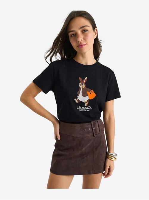 T-shirt bordada de gola redonda lucci - Kiabi T-shirt bordada de gola redonda lucci - Kiabi