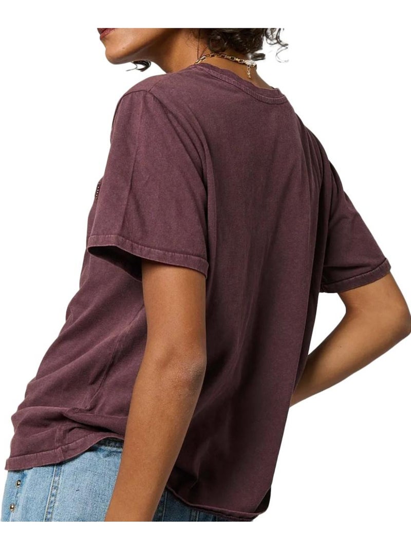 T-shirt Bordeaux Kaporal SARMY para Mulher Bordô - Kiabi