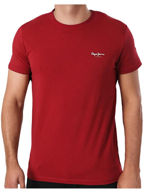 T-Shirt Bordô Original Pepe Jeans para Homem - Kiabi T-Shirt Bordô Original Pepe Jeans para Homem - Kiabi
