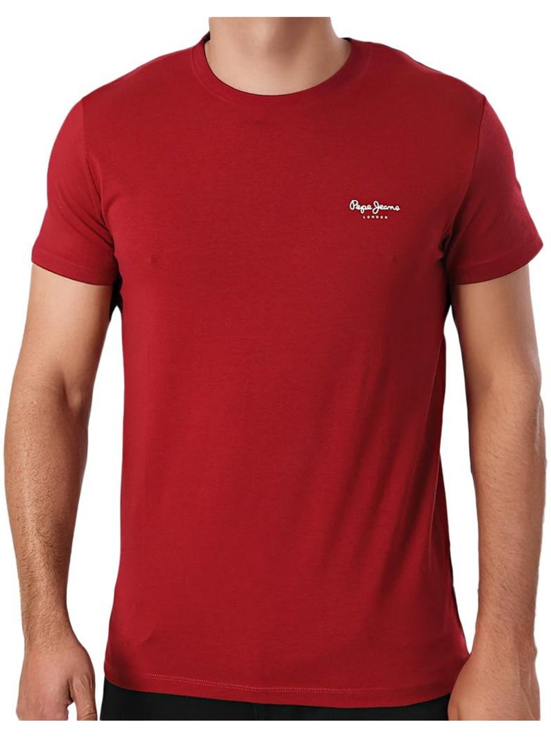 T-Shirt Bordô Original Pepe Jeans para Homem Bordô - Kiabi