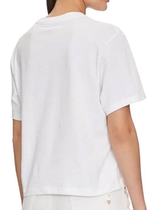 T-Shirt Boxy Branca Guess para Mulher - Kiabi