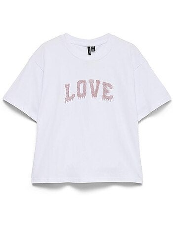 T-shirt branca feminina vero moda vmloretta