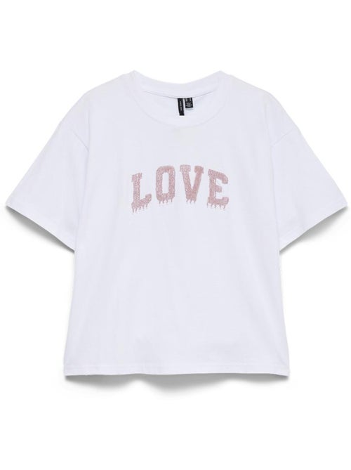 T-shirt branca feminina vero moda vmloretta - Kiabi