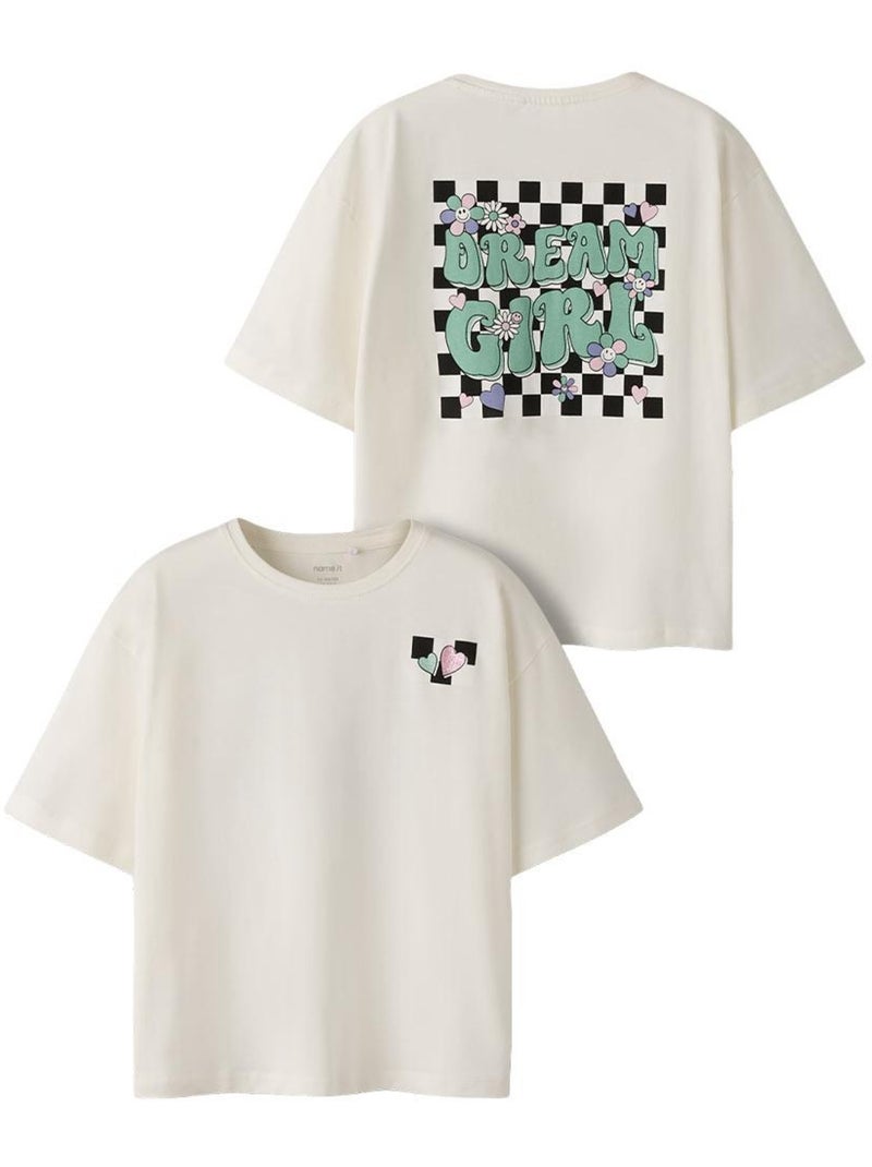 T-Shirt Branca Menina Name it Tara Branco - Kiabi