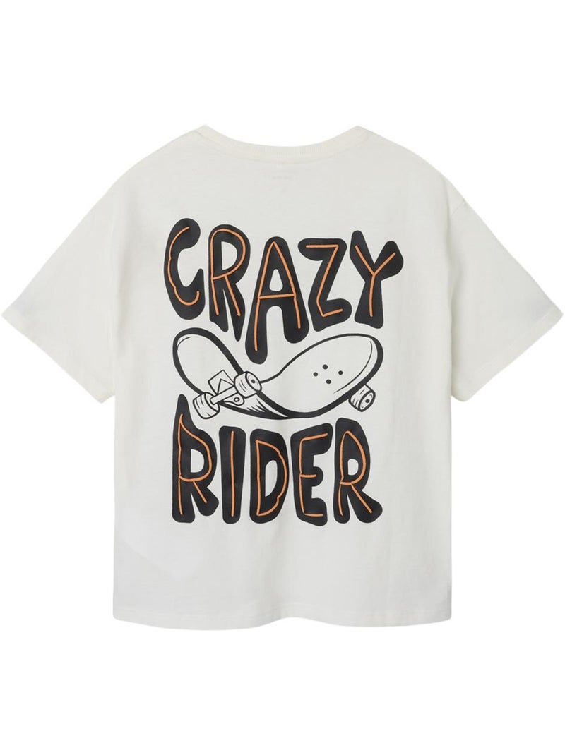 T-Shirt Branca Menino Name it Loose Fit Branco - Kiabi