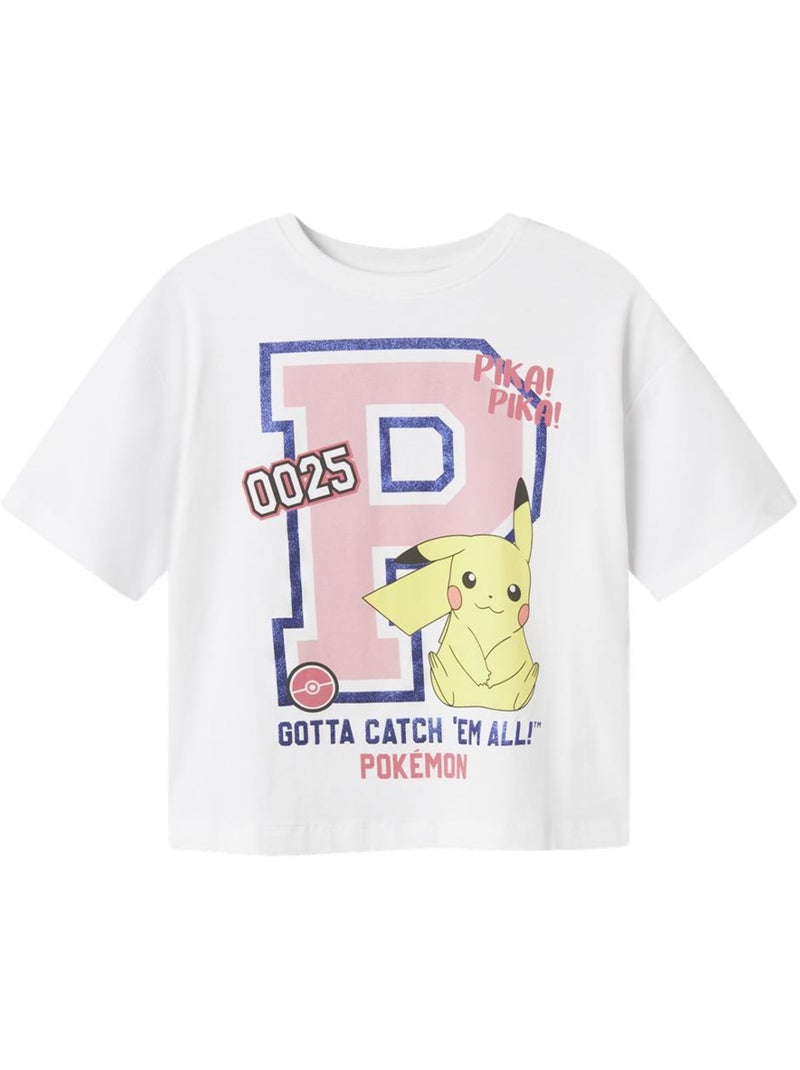 T-shirt Branca Name it Fjixa para Menina Branco - Kiabi