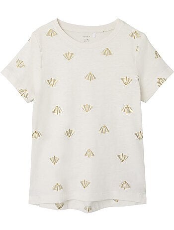 T-shirt Branca Name It Nellen para Menina