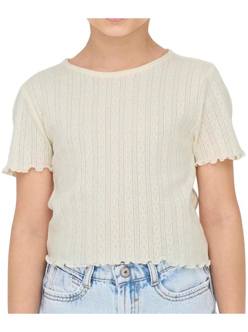 T-Shirt Branca para Menina Kids ONLY Kogcarlotta - Kiabi