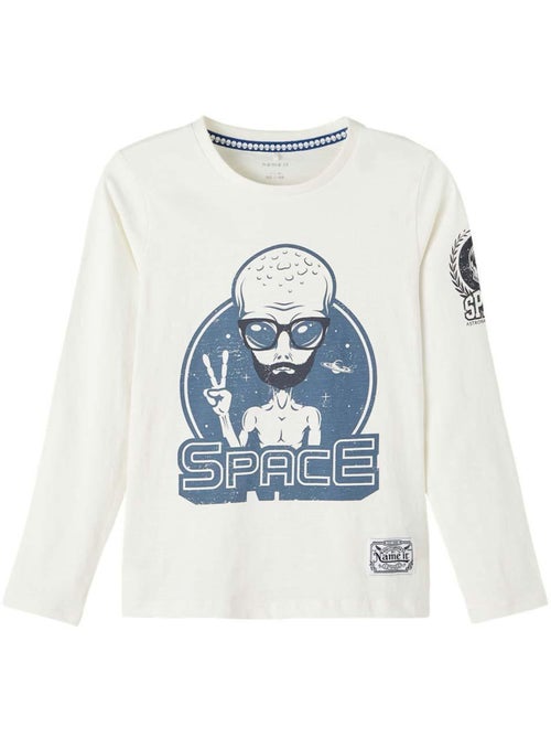T-Shirt Branca para Menino Name it Nobbe - Kiabi T-Shirt Branca para Menino Name it Nobbe - Kiabi