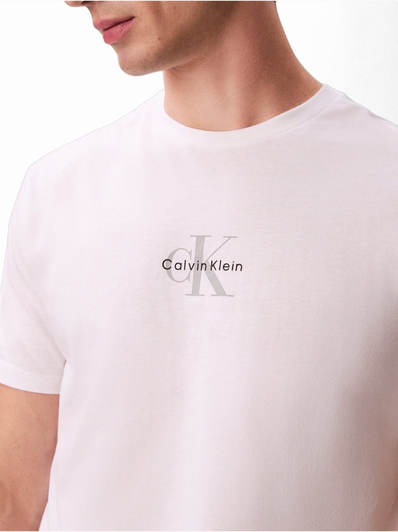 T-Shirt Branco Calvin Klein Jeans Micros para Homem Branco - Kiabi