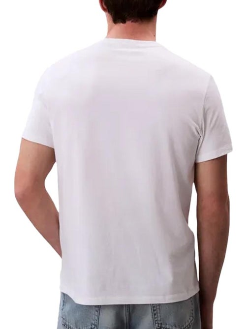 T-Shirt Branco Calvin Klein Jeans para Homem com Crachá em Jersey - Kiabi