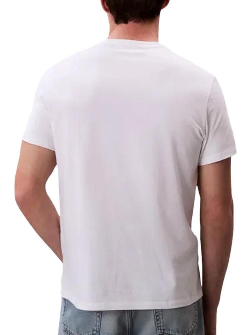 T-Shirt Branco Calvin Klein Jeans para Homem com Crachá em Jersey Branco - Kiabi