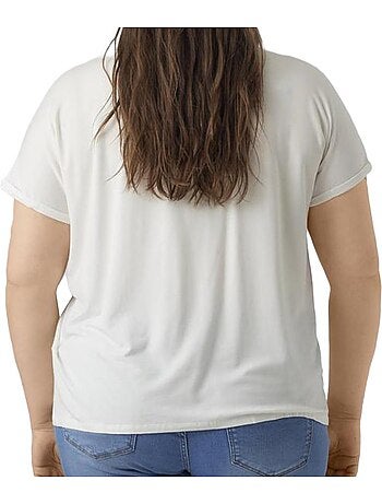 T-shirt Branco Curvy Feminino Vero Moda Aya