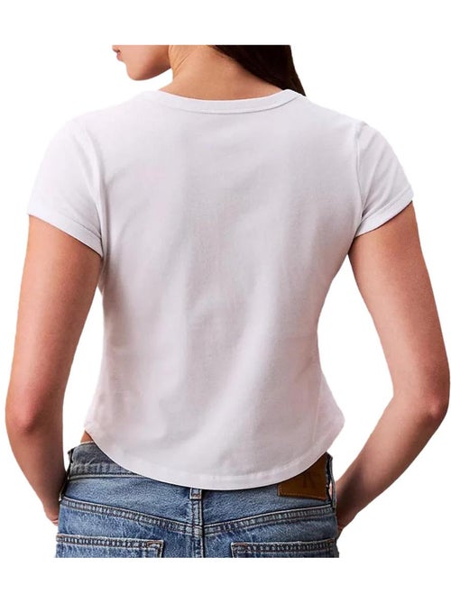 T-shirt Branco de Mulher Calvin Klein Jeans Baby Tee - Kiabi T-shirt Branco de Mulher Calvin Klein Jeans Baby Tee - Kiabi