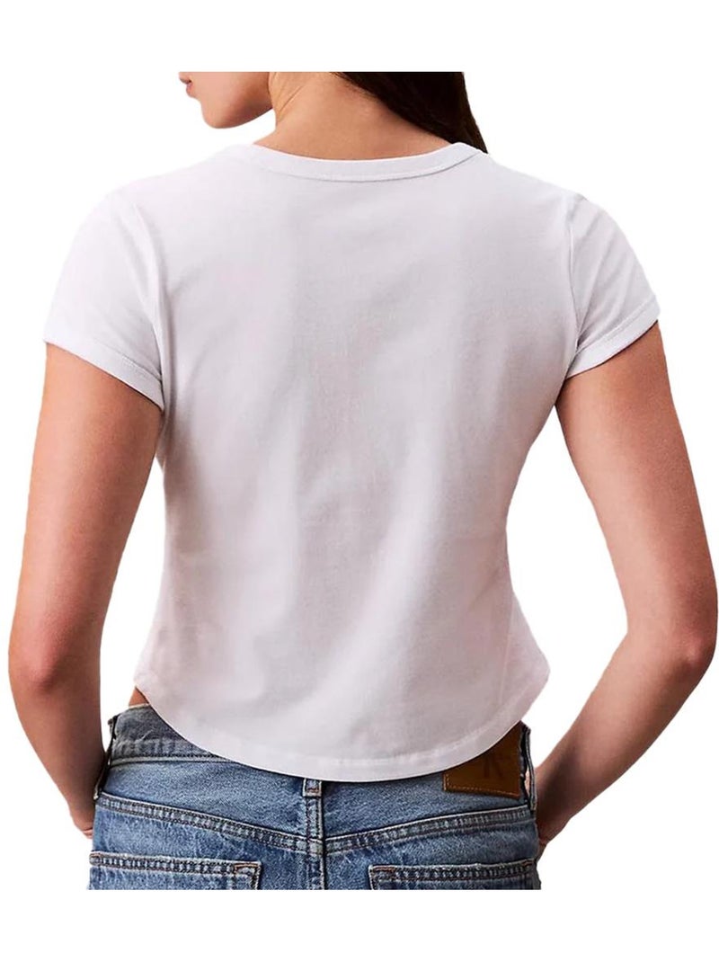 T-shirt Branco de Mulher Calvin Klein Jeans Baby Tee Branco - Kiabi