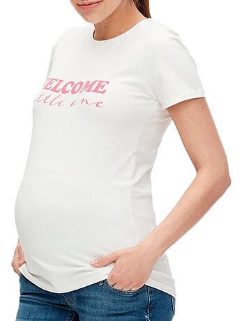 T-shirt Branco de Mulher Mamalicious Welcome