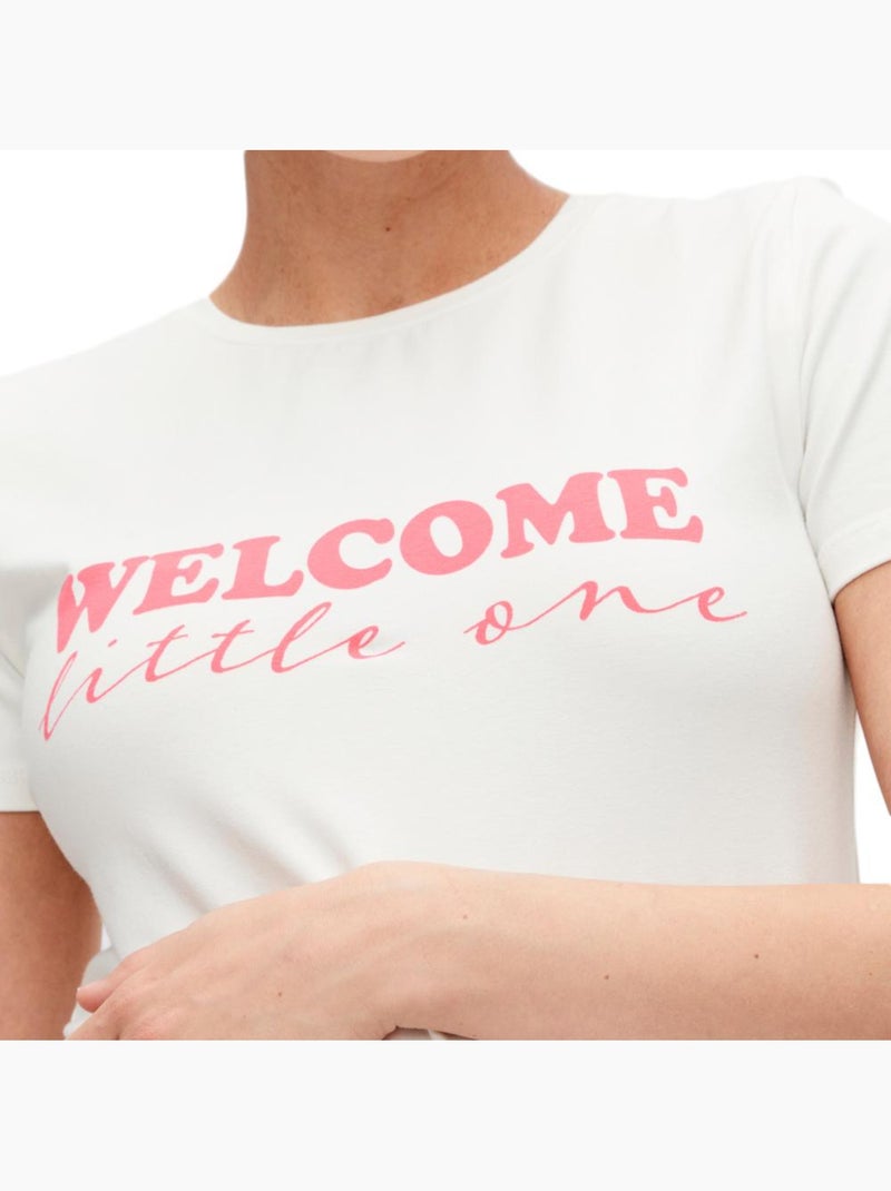 T-shirt Branco de Mulher Mamalicious Welcome Branco - Kiabi