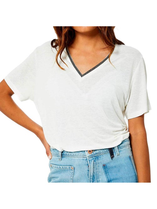 T-shirt Branco Feminino Kaporal Jorixe - Kiabi T-shirt Branco Feminino Kaporal Jorixe - Kiabi