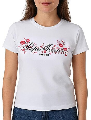 T-shirt Branco Feminino Pepe Jeans Pjl L Nd T