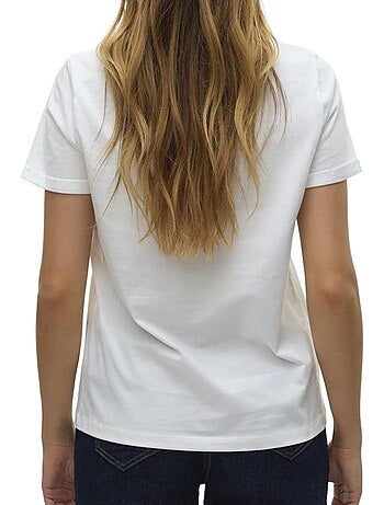 T-shirt Branco Feminino Vero Moda Bitona