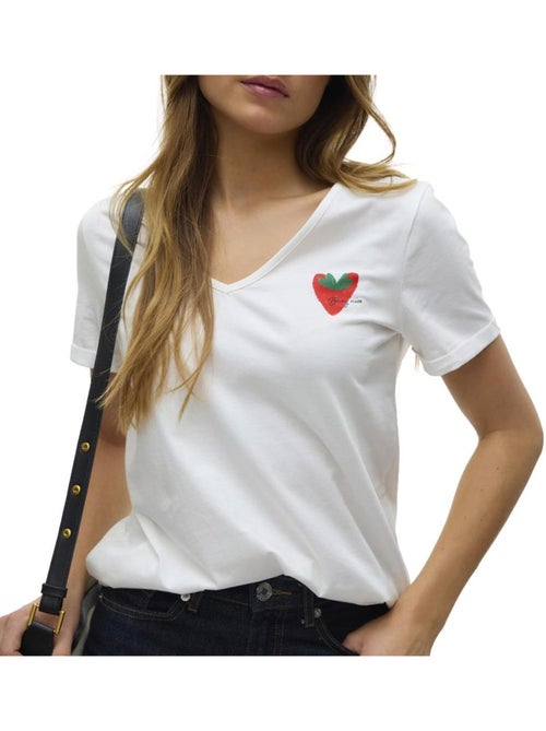 T-shirt Branco Feminino Vero Moda Bitona - Kiabi T-shirt Branco Feminino Vero Moda Bitona - Kiabi
