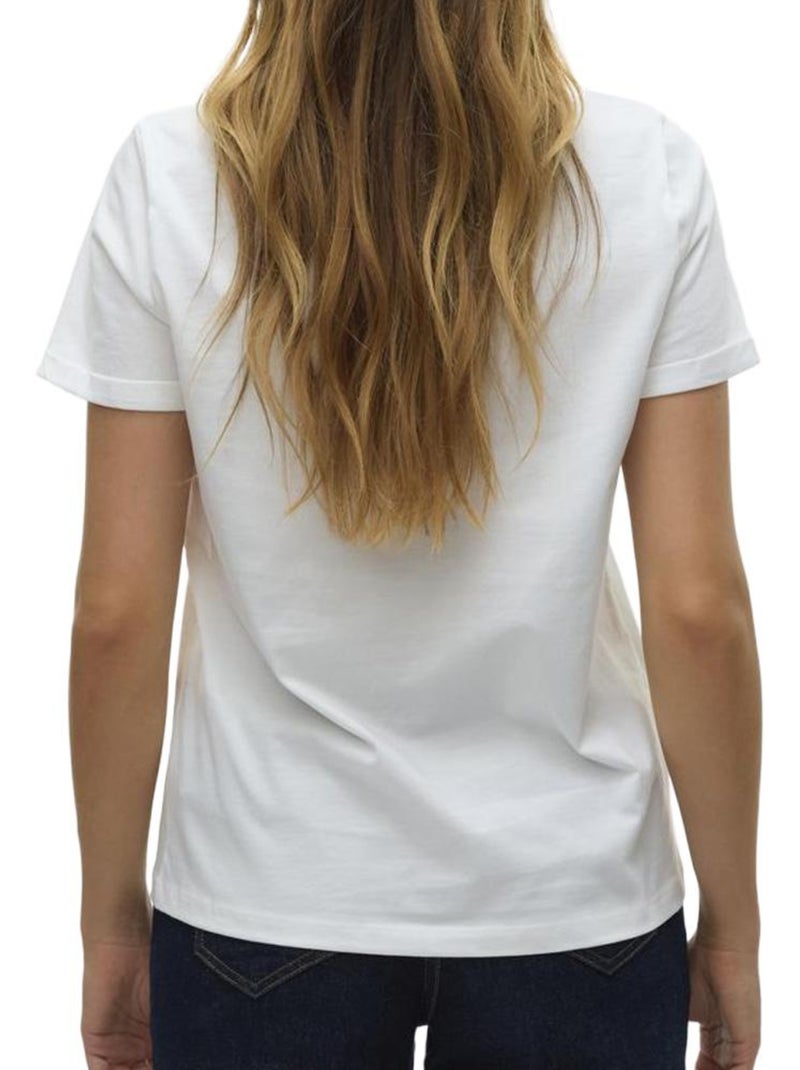 T-shirt Branco Feminino Vero Moda Bitona Branco - Kiabi