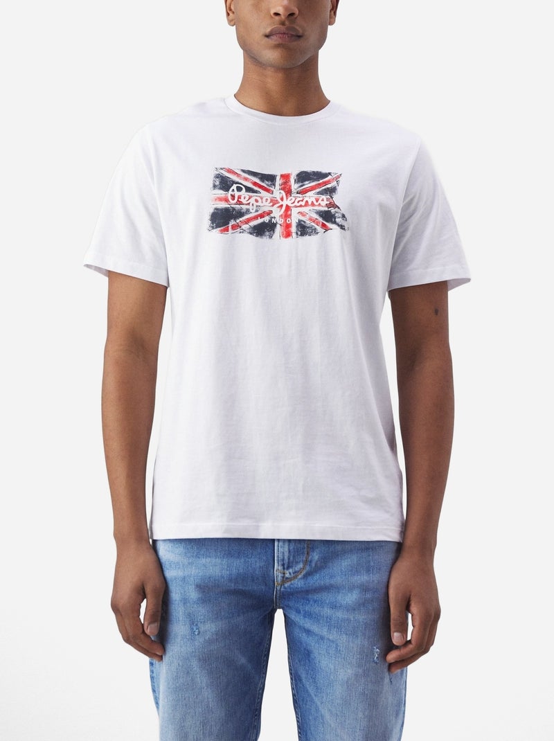T-shirt Branco para Homem Pepe Jeans Clag Branco - Kiabi