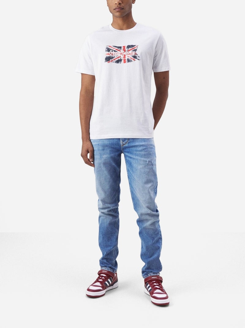 T-shirt Branco para Homem Pepe Jeans Clag Branco - Kiabi