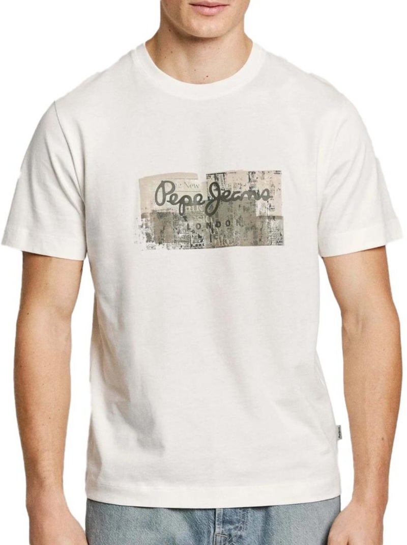 T-shirt Branco para Homem Pepe Jeans Connor Branco - Kiabi