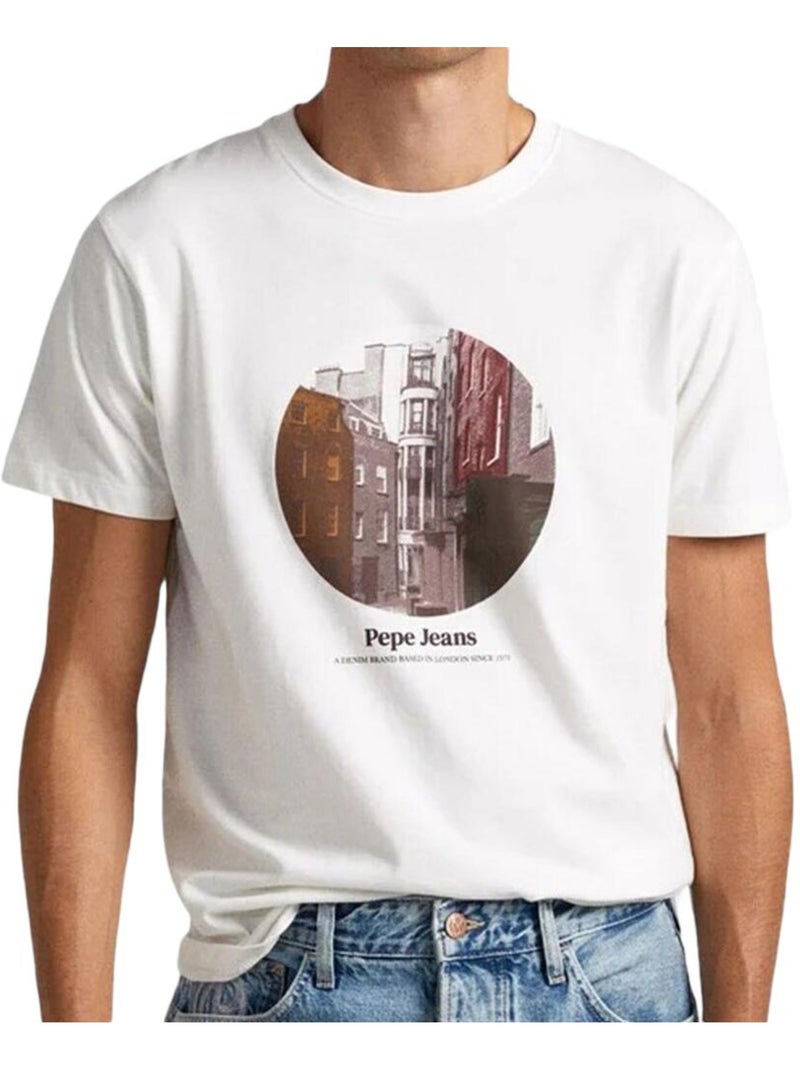 T-shirt Branco para Homem Pepe Jeans Kervin Branco - Kiabi