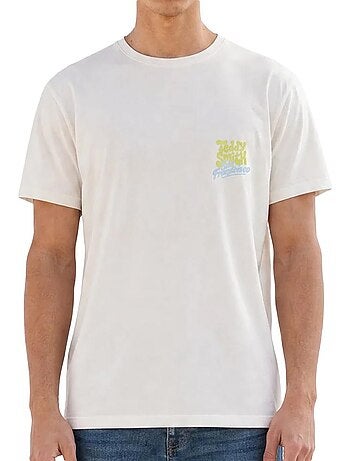 T-shirt branco para homem teddy smith frans