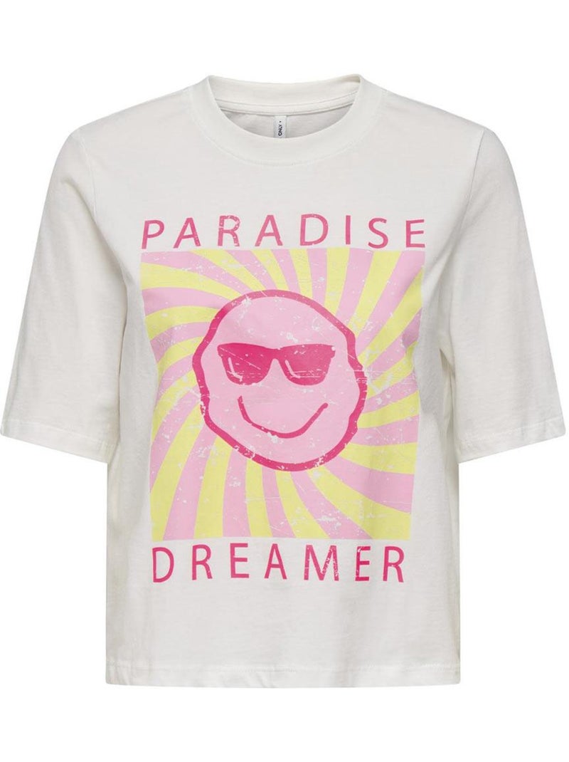 T-shirt Branco para Menina Kids ONLY Carty-sun Branco - Kiabi