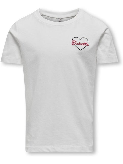 T-shirt Branco para Menina Kids ONLY Kogbeate - Kiabi T-shirt Branco para Menina Kids ONLY Kogbeate - Kiabi