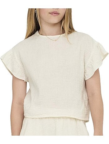 T-shirt Branco para Menina Kids ONLY Kogthyra