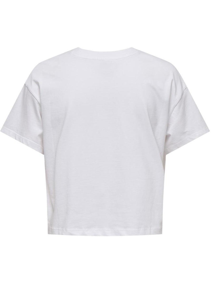T-shirt branco para menina only annbel-smile Branco - Kiabi