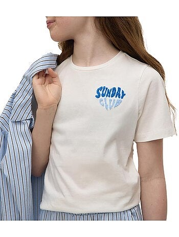 T-Shirt Branco para Menina Vero Moda Frey